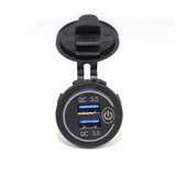Universal Waterproof Quick Charge 3.0 Dual USB Socket Charger with Touch Switch For Phone Tablet Camera GPS on Car Boat Marine