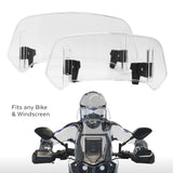 Universal Extension Adjustable On Windscreen Deflector for Most Motorcycle Dirt Bikes with Windshield
