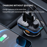 Bluetooth 5.0 MP3 Player Car Charger FM Transmitter Adapter Wireless Handsfree Stereo Dual USB Colorful Light Play TF Card