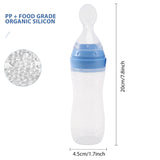 2 PCS Silicone Food Dispensing (120Ml, Ideal 4 Months Babies) Squeeze Feeder With - Spoon Bottle For Baby
