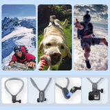 TELESIN Silicone Neck Hold Mount for GoPro Hero 11 10 9 8 7 6 5 Insta360 DJI Osmo Action Smartphone Magnetic Action Accessories