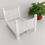 Newborn Crib Wood Hand-Woven Pendulum Props With Tassel Photography Furniture