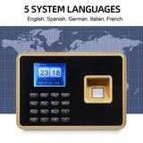 Bisofice Biometric Time Clock Attendance hine for Employees Support Fingerprint Password Recognition Data Management Device