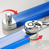 Combination Torque with 1/2in 1/4in and 3/8in Drive Adapters Impact Socket Ratchet Wrench Auto Repair Home Tool Set