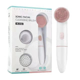 2 in 1 Electric Silicone Face Cleansing Brush Vibration Massage Facial T Zone Deep Clean Remove Exfoliating Acne Skin Care Tools