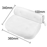 Breathable 3D Mesh Spa Bath Bathtub Head Rest Pillow Non-Slip for Neck and Back Support With Suction Cups