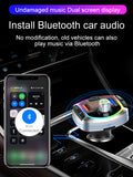 LED Backlit Bluetooth5.0 Car Charger FM Transmitter TF/U Disk MP3 Player Handsfree Car Kit Dual USB QC 3.0+PD Type C Fast Charge