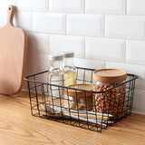 3X Hollow Iron Wired Basket, Storage Baskets Metal Basket Without Interlining Bathroom Kitchen Organizer Black