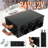 12V/24V 3 Hole Heating Fan 24W Truck Car Low Noise Winter Warm Dryer Glass Defroster Window Heater Interior Accessories
