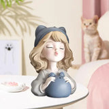 Little Bear Girl Saving Jar Statue - A Charming Children's Birthday Gift