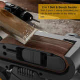 750W Belt 10 PCS Sanding Belts and Dust Bags Table Sander with Variable Speed Control 2-in-1 Vacuum Cleaner Adapter