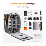 Backpack Hardshell DSLR 22L Large Capacity Camera Case Waterproof Bag with 15.6 Inch Laptop Compartment
