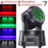 4 7*10W LED Mobile Head Disco 360° Rotating Voice Control DMX512 Home Party Stage Performance Lamps RGBW Wedding Lights