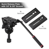 Andoer D1801 Professional Photography Tripod Stand 3-Section Extendable Max. Height 180cm 10kg Load for DSLR Cameras Camcorders