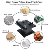 Sander Bench Grinder 2-in-1 Dual Wheel Grinding Table Saw Sanding hine 7 Adjustable Speed Mini Desktop Cutter