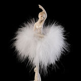 Feather Skirt Rotating Music Figurine, Manual Control Dancing Girl Musical Box For Girls