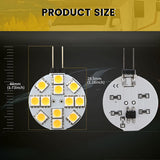 Top-12PCS Puck Lights Bulbs Side Pin Base Round G4 5050 12SMD LED RV Camper Home Reading Light