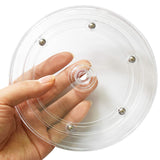 4Pcs Lazy Susan Turntable, 6 Inch Acrylic Turntable Bearing for Decorating Cookies, Clear Swivel Organizer, Base