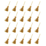 20Pcs Miniature Artificial Mini Brooms with Red Ropes Halloween Straw Dollhouse Decoration Witches Party Decor