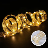 Tree Ornaments for Home 2024 DIY Bows Light String Navidad New Year 2025 Christmas Decoration LED Ribbon Fairy Lights