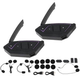 2 Pcs Motorcycle Helmet Intercom Bluetooth 5.1 Mesh Intercom System CVC Noise Reduction for 8 Riders Group Talking