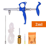 2ml Animal Continuous Syringe Veterinary Chicken Automatic Vaccine Syringe Animal Injection Dosing Device 0.75ml/1ml/2ml