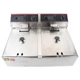 Commercial Professional 12L Stainless Steel Double Deep Tank Electric Fryer