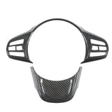 Carbon Fiber Steering Wheel Cover Trim Decoration Replacement for GR Supra J29/DB 2019?2022 Black