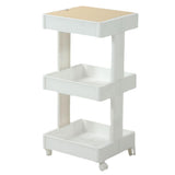 Rooling Cart 3 Tier Rolling Shelves Adjustable Lockable Casters Versatile Mobile Organizer with Lid for Bedroom Bathroom