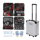 Repair Tool Combination Kit Chromium Vanadium Steel Mixing Tools for Mechanical Auto Home Maintenance EU Plug 220V