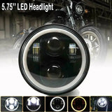 2pcs 5.75inch LED Headlight Motocycle For Harley Sportster 1200 883 Street 500 750 5-3/4" Projector Led Halo Angel Eyes Headlamp