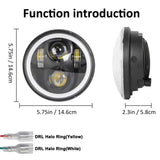 2pcs 5.75inch LED Headlight Motocycle For Harley Sportster 1200 883 Street 500 750 5-3/4" Projector Led Halo Angel Eyes Headlamp