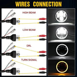2pcs 5.75inch LED Headlight Motocycle For Harley Sportster 1200 883 Street 500 750 5-3/4" Projector Led Halo Angel Eyes Headlamp