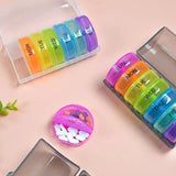 2pcs 7-Day Pill Box - Weekly Pill Organizer with 2 Compartments Per Day - Arthritis Friendly - Daily AM/PM Pill Box - Round Medi