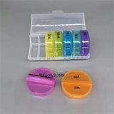 2pcs 7-Day Pill Box - Weekly Pill Organizer with 2 Compartments Per Day - Arthritis Friendly - Daily AM/PM Pill Box - Round Medi