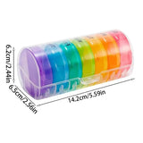 2pcs 7-Day Pill Box - Weekly Pill Organizer with 2 Compartments Per Day - Arthritis Friendly - Daily AM/PM Pill Box - Round Medi