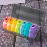 2pcs 7-Day Pill Box - Weekly Pill Organizer with 2 Compartments Per Day - Arthritis Friendly - Daily AM/PM Pill Box - Round Medi