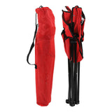 Folding Chair Strong Steel Structure Oxford Cloth Portable Camping Chair with Arm Chair Cup Holder Red