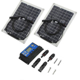 15W Solar Panel Portable Waterproof Monocrystalline Solar Charging Board for Outdoor Car Motor Yacht(Solar Panel 40A Controller )
