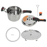 Pressure Cooker 80kpa Pressure Canner Fast Cooking Stainless Steel Instant Kitchen Cookware for Gas Electric Stove 6L 24cm / 9.4in