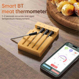 Bluetooth Barbecue Thermometer 0-100??C IPX7 Water Resistant Smart Wireless Probe Meat Thermometer for Kitchen