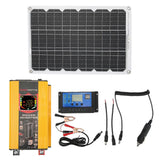 Solar Inverter System 500W Inverter 18W 18V Monocrystalline Solar Panel 30A 12V 24V Solar Charge Controller Yellow 12V to 220V