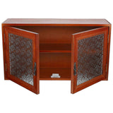 Kitchen Organizer Countertop Storage Cabinet Home Decor Living Room Brown Glass Organization 1Pack