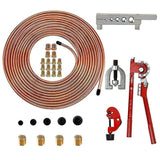 1/4 Brake Line - Brake Tubing Kit 25 Ft. with 16 Inverted Flare Fittings and 4 Unions+Double & Sing