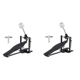 2X Drums Pedal Black Aluminum Alloy Children Rack Drums Pedal Set with Drum Beater Stick & Drum Key