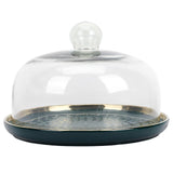 1 Set of Food Serving Tray Snacks Storage Plate Practical Cake Dessert Tray with Glass Cover