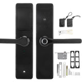 Smart Door Lever Lock Fingerprint Password IC Card WIFI APP Remote Control with Mechanical Key for TUYA