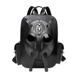 Mens Women Punk Alien Backpacks Unique Xenomorph Shape PU Daypacks Creative School Bag Large Storage Compartments