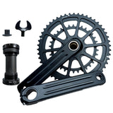(Includes BB) Road Bikes 165mm Crank Arm Crankset Double Speed Round 34T-50T Chainring Hollows Integrated Crankset for 9/10/11 Speed