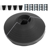 Landscape Edging Kit PE 40m Garden Border with Spikes for Lawn Flower Bed Grass Yard Black